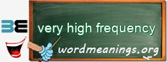 WordMeaning blackboard for very high frequency